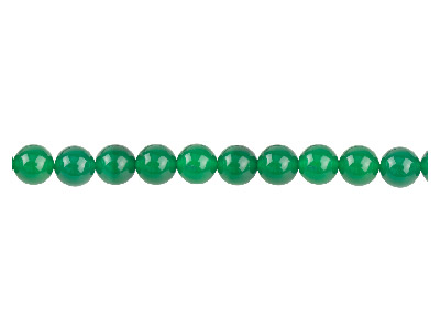 Filo Di 40 Cm Di Perline Semipreziose Rotonde, 6 Mm, Agata, Verde