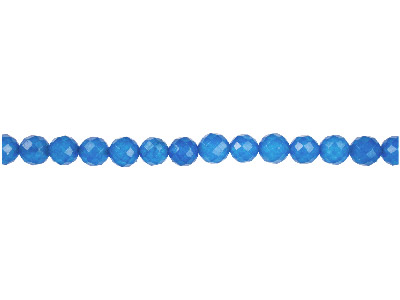 Perline Rotonde Sfaccettate Semipreziose, Filo Di 40 Cm, 6 Mm, Giada Tinta, Blu
