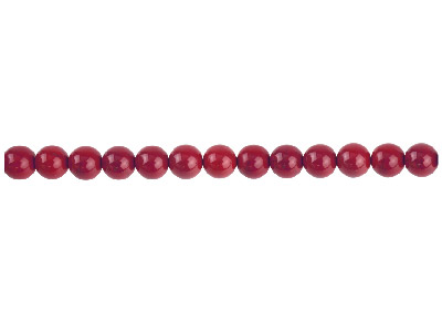 Perline Rotonde Semipreziose, Filo Di 38-39 Cm, 6 Mm, Diaspro, Rosso