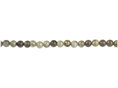 Perline Rotonde Semipreziose, Filo Di 40 Cm, 4 Mm, Labradorite