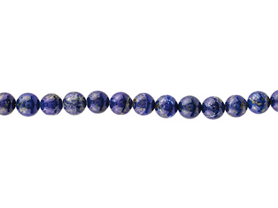Perline Rotonde Semipreziose, Filo Di 38 Cm, 10 Mm, Lapislazzuli, Blu