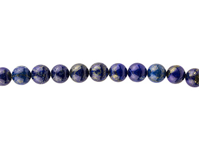 Perline Rotonde Semipreziose, Filo Di 39 Cm, 12 Mm, Lapislazzuli, Blu