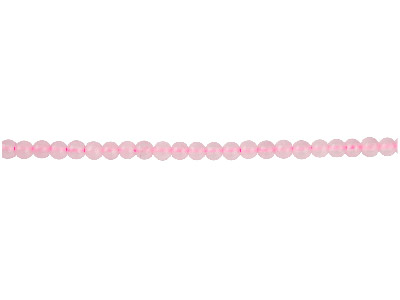 Perline Rotonde Semipreziose, Filo Di 40 Cm, 4 Mm, Quarzo Rosa