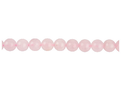 Perline Rotonde Semipreziose, Filo Di 40 Cm, 10 Mm, Quarzo Rosa