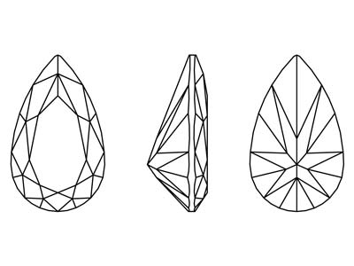 Preciosa Zirconia Cubica, Diamante Pera, 6 X 4 Mm, Bianco - Immagine Standard - 3