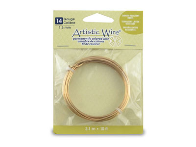 Filo Beadalon Artistic Wire, Calibro 14, 3,1 M, Ottone Inossidabile