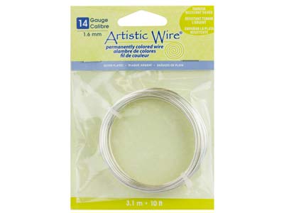 Filo Beadalon Artistic Wire, Calibro 14, 3,1 M, Argento Placcato - Immagine Standard - 1