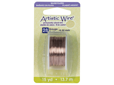 Filo Beadalon Artistic Wire, Calibro 28, 13,7 Mm, Argento Placcato, Oro Rosa - Immagine Standard - 3