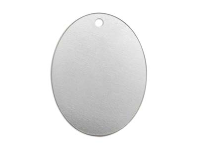 Semilavorati Ovali Con Foro Per Stampaggio Impressart, Confezione Da 8, 38 X 25 Mm, Alluminio - Immagine Standard - 1