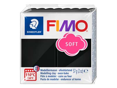 Panetto Di Pasta Polimerica Fimo Soft, 57g, Nero Riferimento Colore Fimo 9