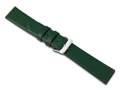 Cinturino Per Orologio, 18 Mm, Vera Pelle Di Vitello, Verde