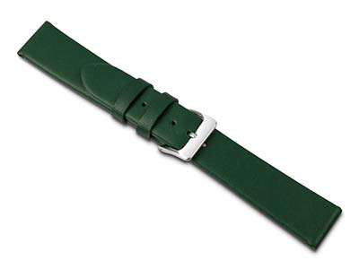 Cinturino Per Orologio, 20 Mm, Vera Pelle Di Vitello, Verde - Immagine Standard - 1