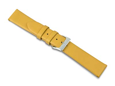 Cinturino Per Orologio, 18 Mm, Vera Pelle Di Vitello, Giallo - Immagine Standard - 1