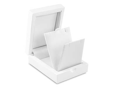 White Wooden Drop Earring/ Pendant Box - Immagine Standard - 4