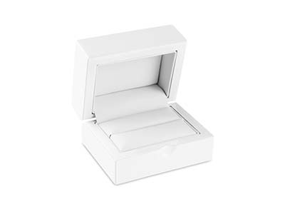 White Wooden Double Ring Box - Immagine Standard - 1