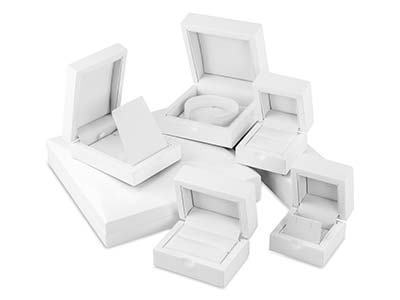 White Wooden Double Ring Box - Immagine Standard - 4