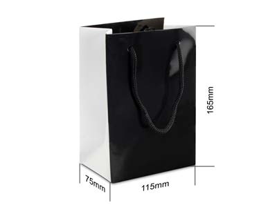 Black Monochrome Gift Bag Small Pk 10 - Immagine Standard - 3