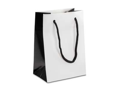 White Monochrome Gift Bag Small Pk 10 - Immagine Standard - 1