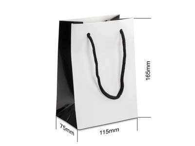 White Monochrome Gift Bag Small Pk 10 - Immagine Standard - 3