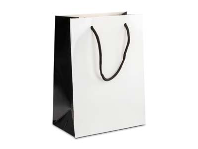White Monochrome Gift Bag Medium Pk 10 - Immagine Standard - 1