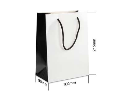White Monochrome Gift Bag Medium Pk 10 - Immagine Standard - 3