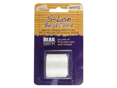 Cordoncino Per Perline Beadsmith S-lon, Calibro 210, Misura 18, 70 M, Bianco - Immagine Standard - 2