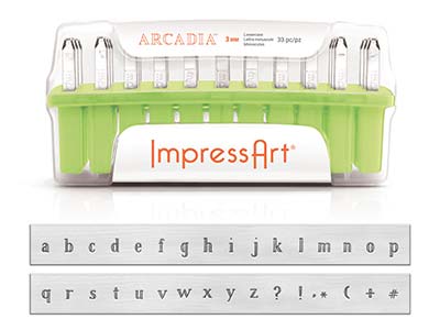 Set Di Punzoni Per Lettere Minuscole Arcadia Impressart, 3mm