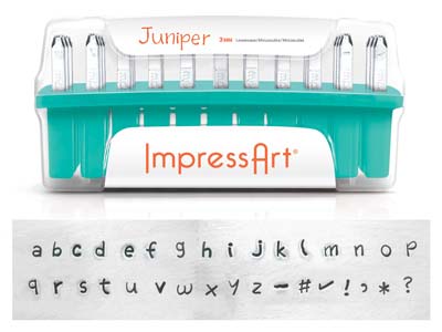 Set Di Punzoni Per Lettere Minuscole Juniper Impressart, 3mm