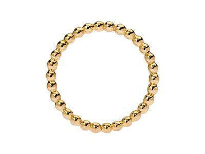 Anello Con Perline In Oro Pieno Da 12 Ct, 2 Mm, Misura 12 - Immagine Standard - 3