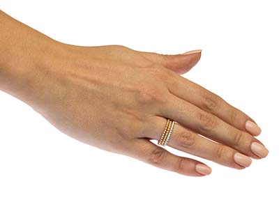 Anello Con Perline In Oro Pieno Da 12 Ct, 2 Mm, Misura 14 - Immagine Standard - 5