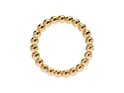 Anello Con Perline In Oro Pieno Da 12 Ct, 3 Mm, Misura 12 - Immagine Standard - 3