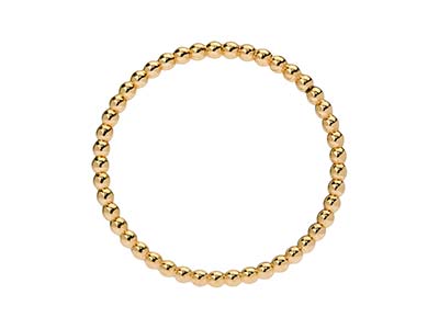 Anello Con Perline In Oro Pieno Da 12 Ct, 1,5 Mm, Misura 9,5 - Immagine Standard - 3
