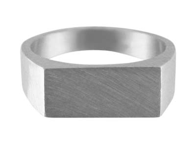 St Sil Initial Rect Ring 14x8mm Hm Head Depth 1.5mm Size O