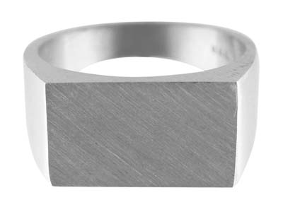 St Sil Initial Rect Ring 18x10mm Hm Head Depth 1.75mm Size R