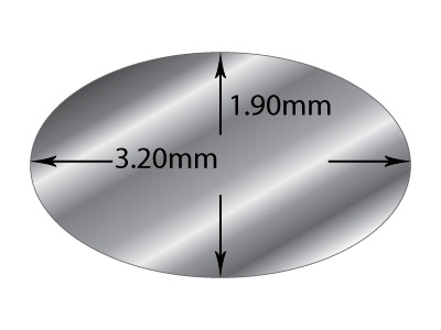 Filo A Sezione Ovale, 3,2 X 1,9 Mm, Argento 925, 100% Argento Riciclato - Immagine Standard - 2