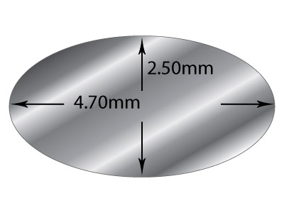 Filo A Sezione Ovale, 4,7 X 2,5 Mm, Argento 925, 100% Argento Riciclato - Immagine Standard - 2