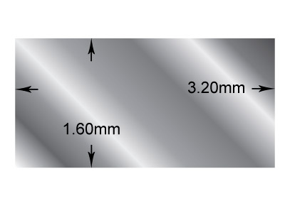 Filo A Sezione Rettangolare, 3,2 X 1,6 Mm, Argento 925, 100% Argento Riciclato - Immagine Standard - 2