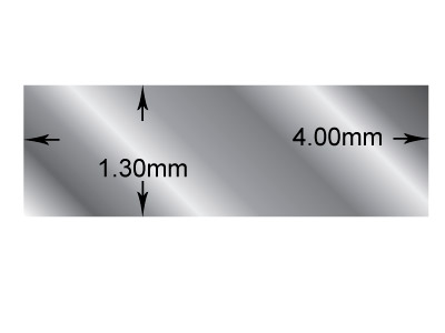 Filo A Sezione Rettangolare, 4 X 1,3 Mm, Argento 925, 100% Argento Riciclato - Immagine Standard - 2