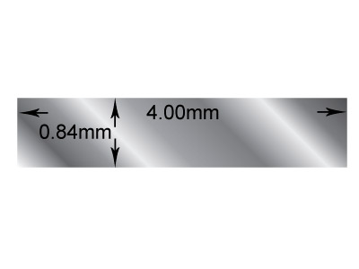 Filo A Sezione Rettangolare Di 4 X 0,84 Mm, Argento 925, 100% Argento Riciclato - Immagine Standard - 2