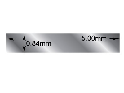 Filo A Sezione Rettangolare, 5 X 0,84 Mm, Argento 925, 100% Argento Riciclato - Immagine Standard - 2