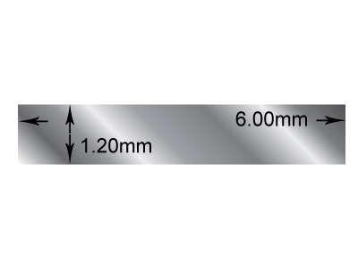 Filo A Sezione Rettangolare Molto Morbido, 6 X 1,2 Mm, Argento 925, 100% Argento Riciclato - Immagine Standard - 2
