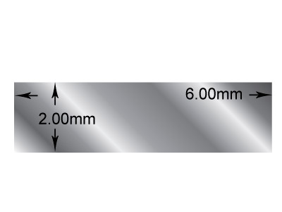 Filo A Sezione Rettangolare, 6 X 2 Mm, Argento 925, 100% Argento Riciclato - Immagine Standard - 2