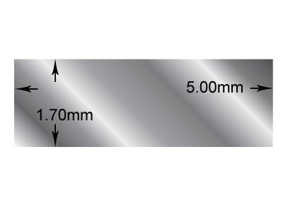 Filo A Sezione Rettangolare Molto Morbido, 5 X 1,7 Mm, Argento 925, 100% Argento Riciclato - Immagine Standard - 2