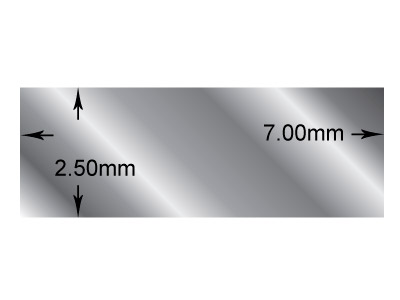 Filo A Sezione Rettangolare, 7 X 2,5 Mm, Argento 925, 100% Argento Riciclato - Immagine Standard - 2