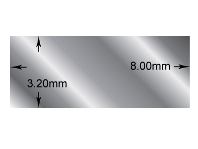 Filo A Sezione Rettangolare, 8 X 3,2 Mm, Argento 925, 100% Argento Riciclato - Immagine Standard - 2