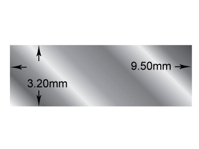 Filo A Sezione Rettangolare, 9,5 X 3,2 Mm, Argento 925, 100% Argento Riciclato - Immagine Standard - 2