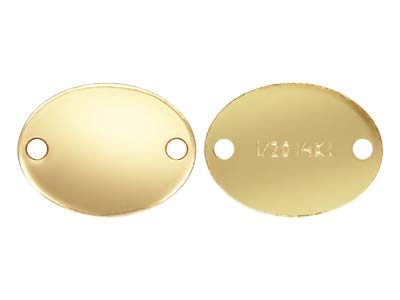 Confezione Da 10 Targhette Ovali Per Marchio Di Autenticità In Oro Pieno Da 7 X 5 MM