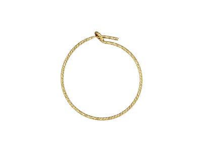 Orecchini A Cerchio Con Perline Brillanti In Oro Pieno Da 20 MM - Immagine Standard - 1