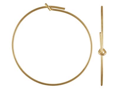 Orecchini A Cerchio Con Perline In Oro Antico, 30 MM