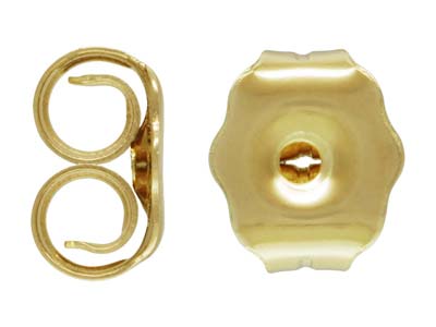 Chiusura Per Orecchini A Perno Grande Con Bordo Scanalato In Oro Antico, Confezione Da 6 - Immagine Standard - 1